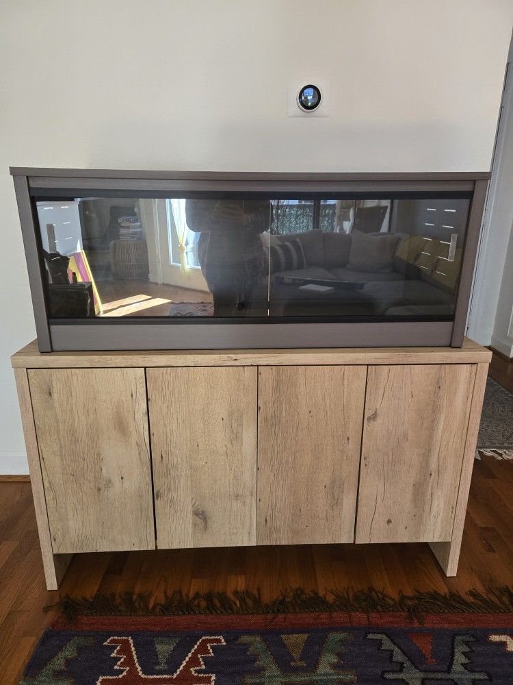 NEW Unboxed 46" Terrarium And Wooden Stand 