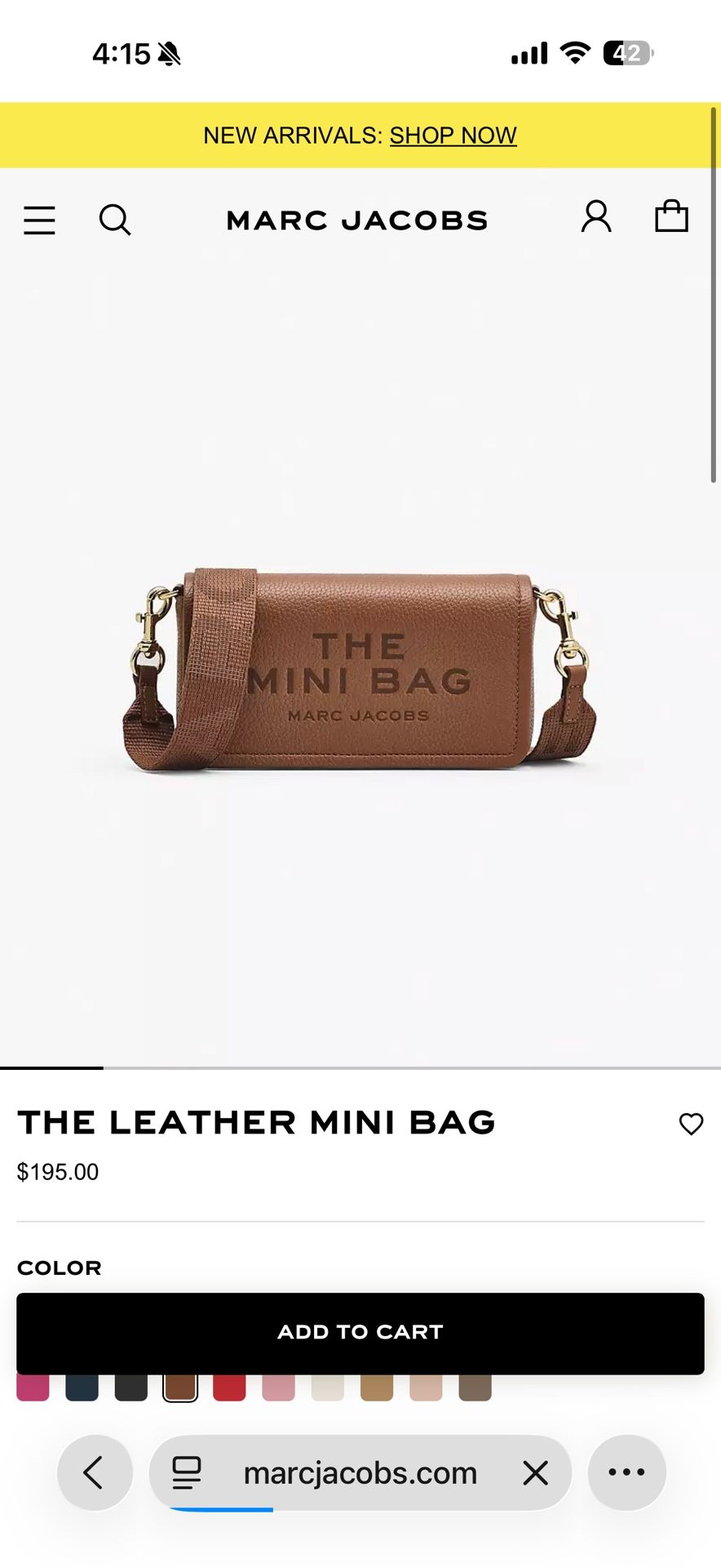 $150  The Leather Mini Tote Bag Marc Jacob’s