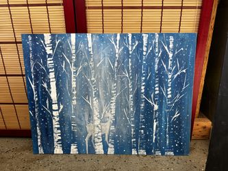 Winter Reindeer Painting