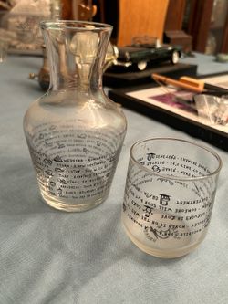 Dream interpretation glass carafe and cup set