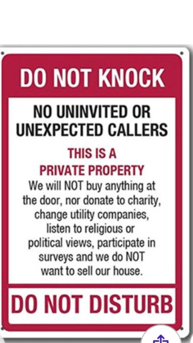 Do not Knock Metal Sign