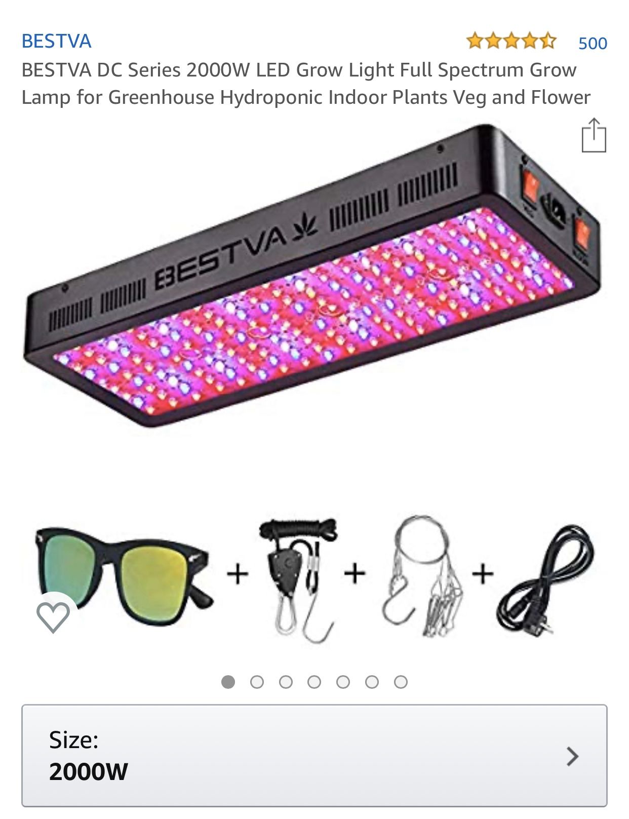 2 Bestva 2000W LED Grow Lights