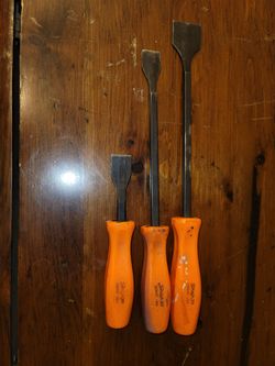 Snap-on tools no. CSA300AO 3 PIECE CARBON SCRAPER SET WITH ORANGE HANDLES