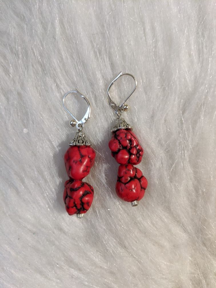 Handmade Earrings With Corals