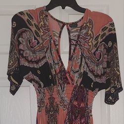 Relaxx Print Maxi Dress, Size 1X 