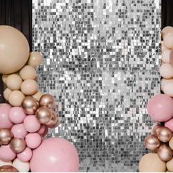 Silver Shimmer Backdrop Wall 