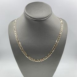 14KT YELLOW GOLD 24” FIGARO LINK CHAIN 30.8GR 6.6MM