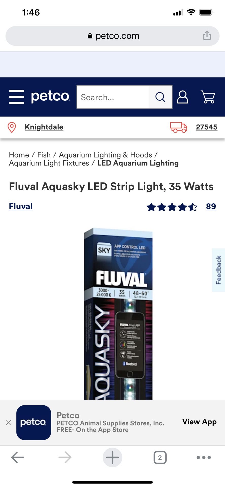Fluval Aquasky LED Strip Light, 35 Watts 