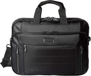 Kenneth Cole Reaction Keystone 1680d Polyester Dual Compartment 17" Laptop Business Portfolio, Black