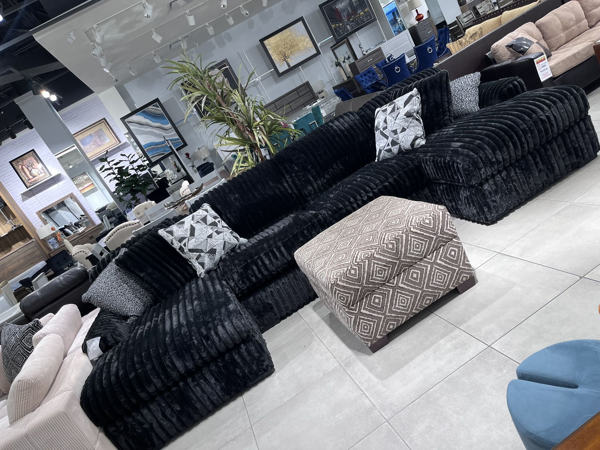 Double Chaise Sectional đź–¤ Black Color