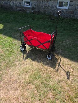 Red Utility Wagon Garden Cart