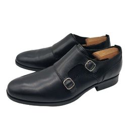 COLE HAAN Mens Double Monk Strap Black Leather Oxfords Size 10.5 M Dress Shoes