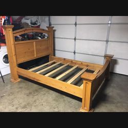Real Solid Wood Cal King Bed Frame 