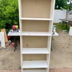 Tall White MDF Bookcase 5 Tier 24.5”Lx10”Wx70.5”H(Northridge)