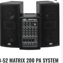 Matrix B52 PA System 200watts 3-Piece 