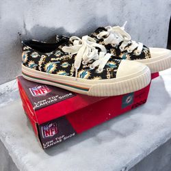 NFL Miami Dolphins Foco Womens Size 8 Low Top Canvas Shoes