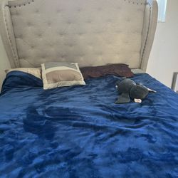 Beige Headboard, Button Tuck Style