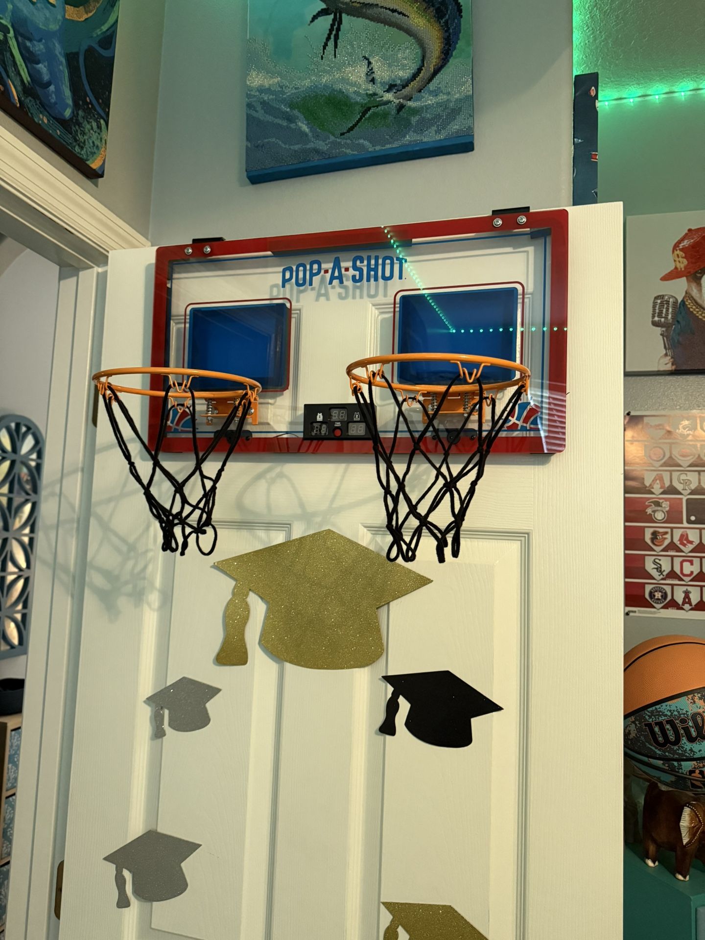 Kids Pop A Shot Basketball Game Hangs on Door Boy Stuff Like New