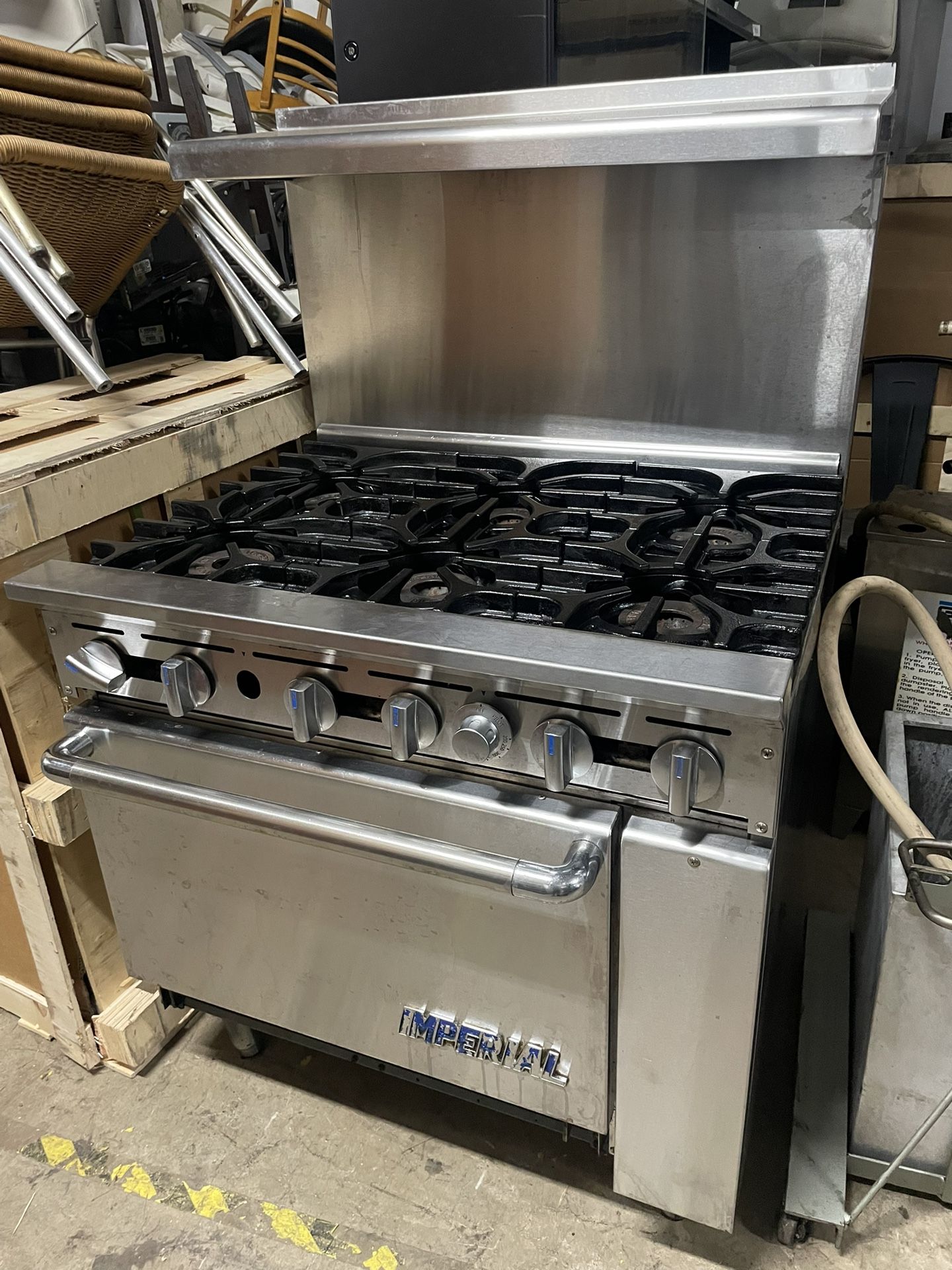Used Imperial 6 Burner Oven Range IR-6