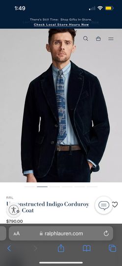 RRL Indigo Corduroy Blazer