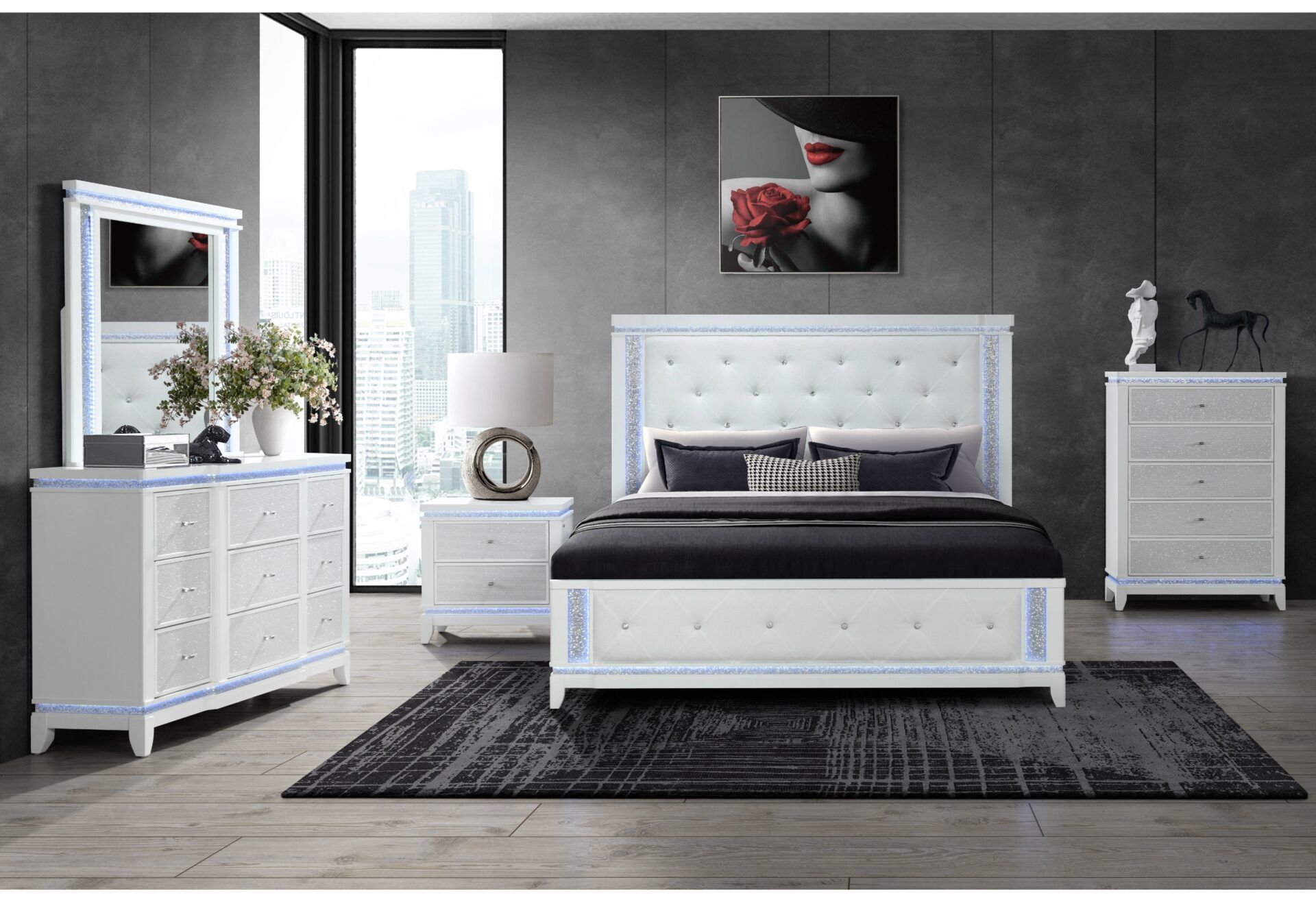 Glamour Meets Comfort – Bedroom Sets with LED Glow!