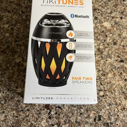 new Tiki Tunes bluetooth speaker and ambient light led flame effect 