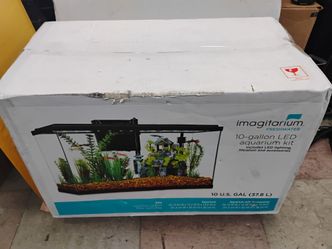 Imagitarium 10-Gallon Freshwater LED Aquarium Kit with accessories .