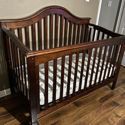 Dark Wood Baby Crib
