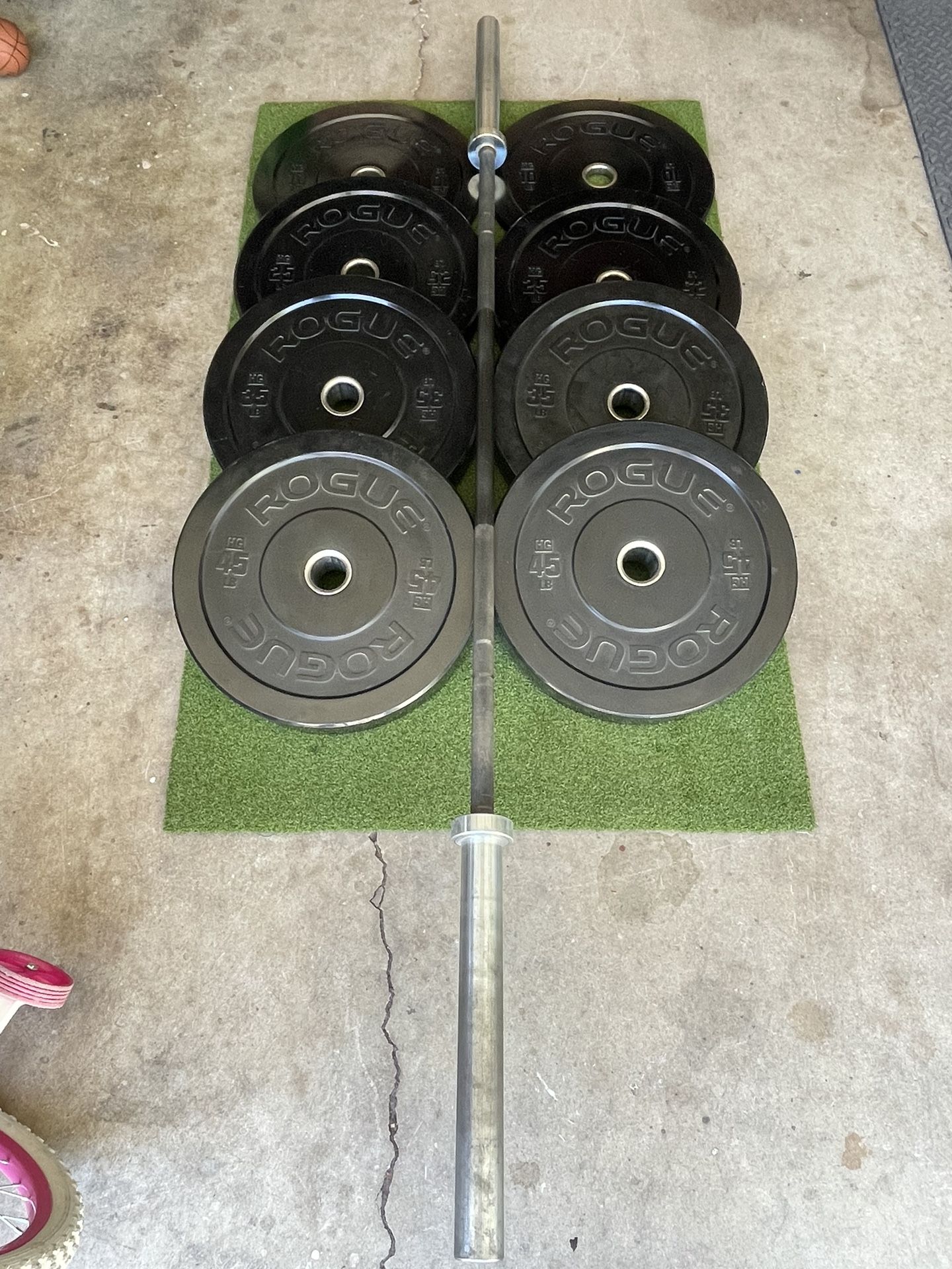 Rogue HG 2.0 Bumper Plates And Ohio Bar