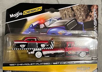 Maisto Design 1957 Chevy Flatbed & Bel Air 1:64