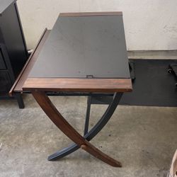 Wooden And Glass Desk 