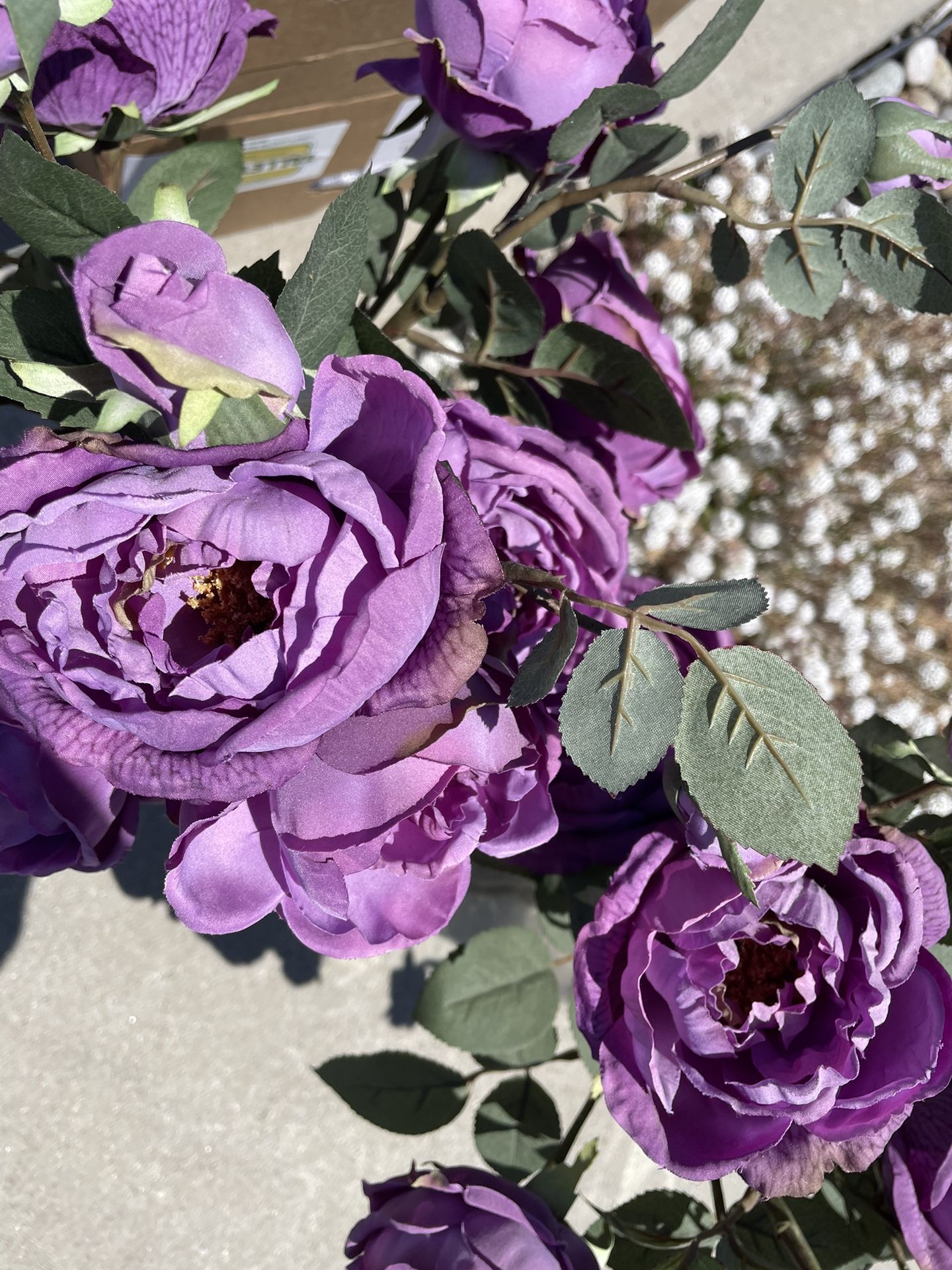 Fake Purple Roses In Vase