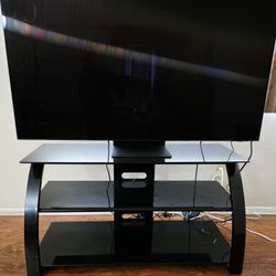 TV Stand, Bell'O, Glass Shelves And Steel Frame, Model No. PVS4204HG , Pre-owned