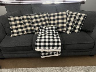 6 Black & White Checkered Pillows For Decor
