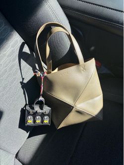 💚 Loewe Mini Puzzle Fold Tote – Olive Green