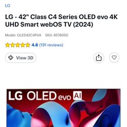 LG - 42" Class C4 Series OLED evo 4K UHD Smart webOS TV (2024)