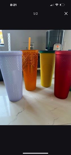 Starbucks cups.