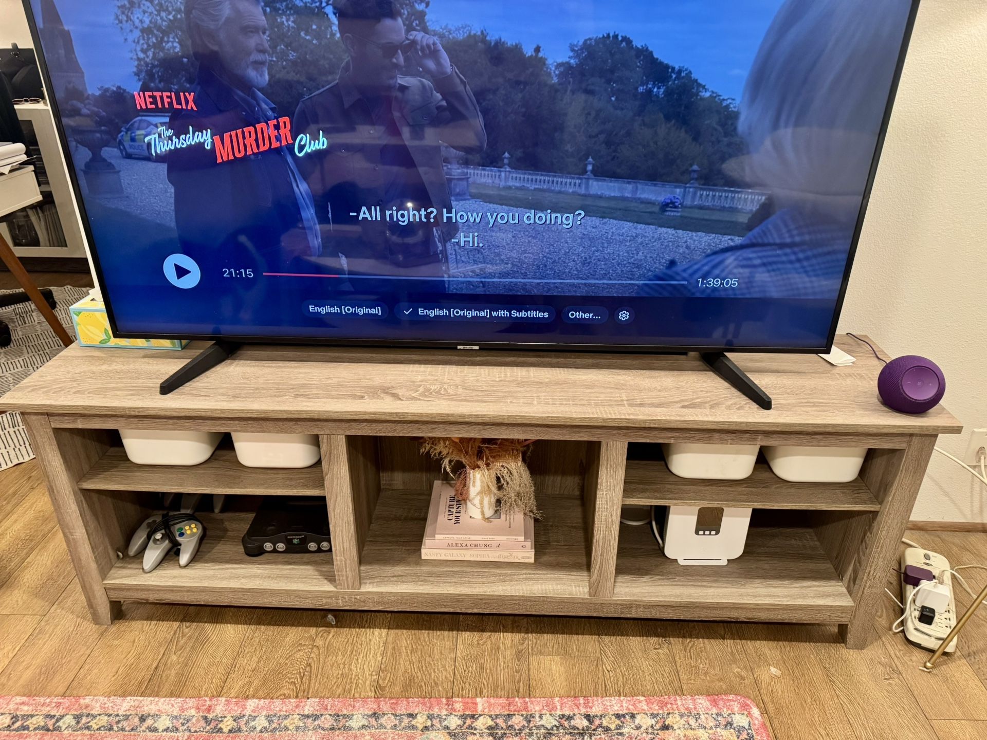 Modern Gray TV Stand – 70” Long – Clean & Minimal