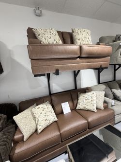 Caramel Sofa + Loveseat