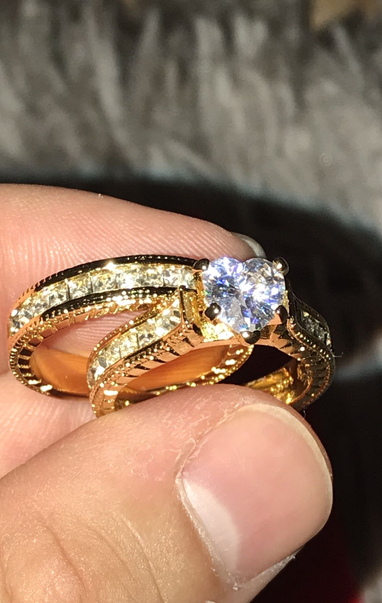 TWO 10K Gold Heart Wedding Rings for ONE Price!!!
