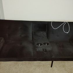 Brand New Futon With Cup Holders In Middle Very Comfy