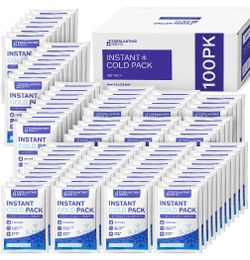 Instant Cold Ice Packs Disposable [100 Packs] - Injuries | Cold Compress Ice Pack for Pain Relief, Swelling, Inflammatio
