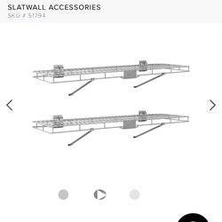 NewAge Garage Slat Wall 4ft Wall Shelves - Set Of 2