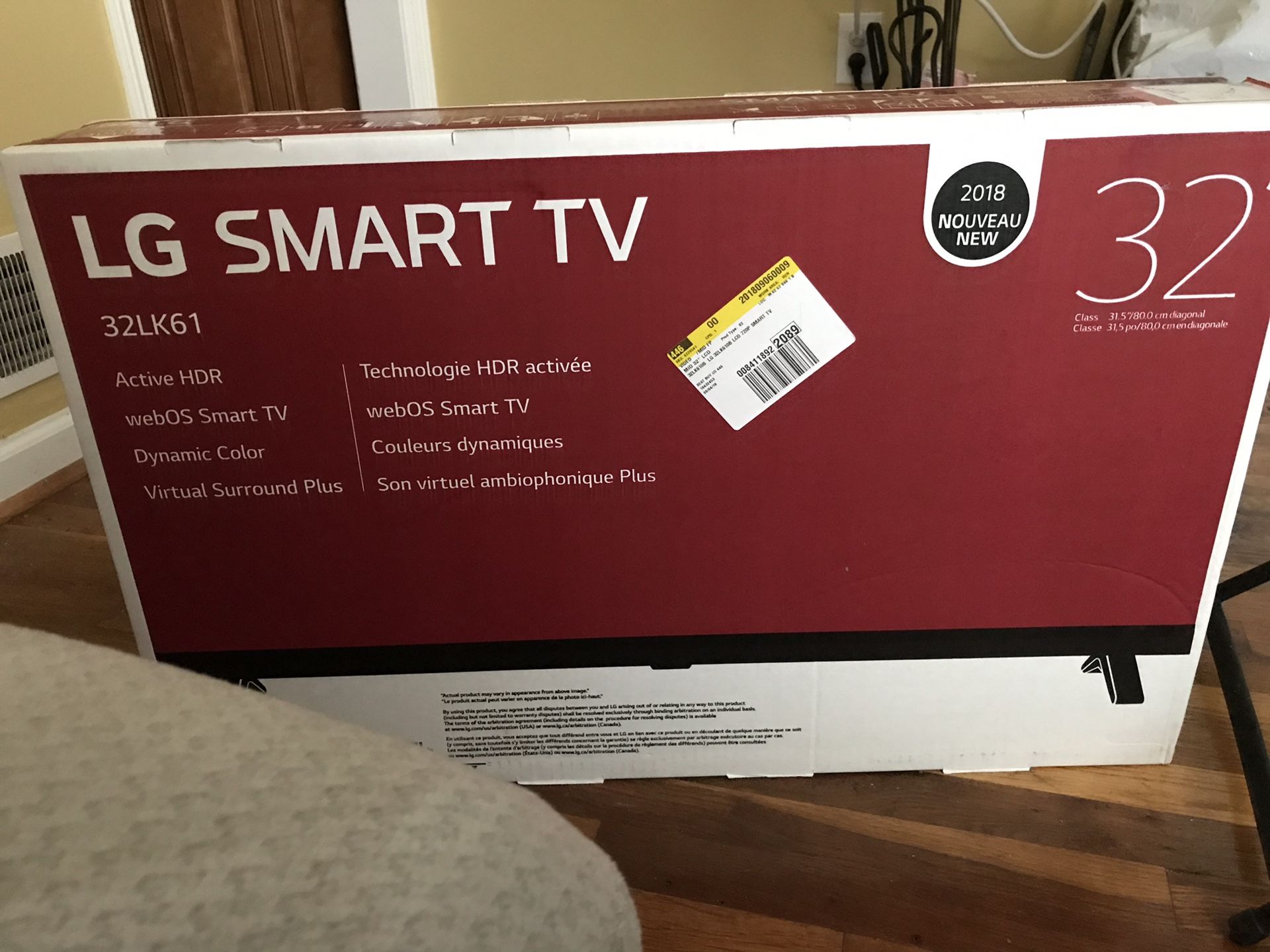 LG smart tv 32’inch 32LK61 (active HDR,web is smart tv,dyamice color virtual surround plus )