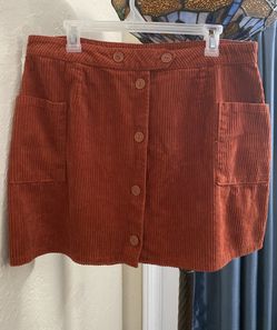 Charlotte Russe Corduroy Burnt Orange Mini Skirt
