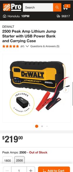 Dewalt Lithium Jump Starter Power Bank