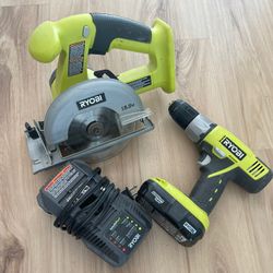 Ryobi drill & Saw Set Power Tools