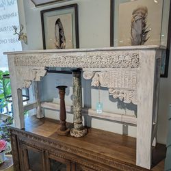 White Carved Console Table