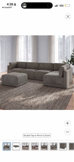 Modular Sectional Sofa with Ottoman