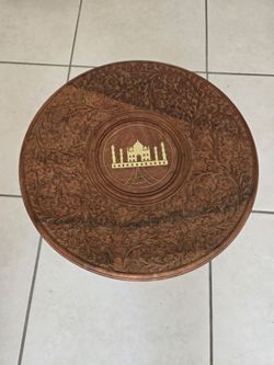 Hand carved Taj Mahal wood table